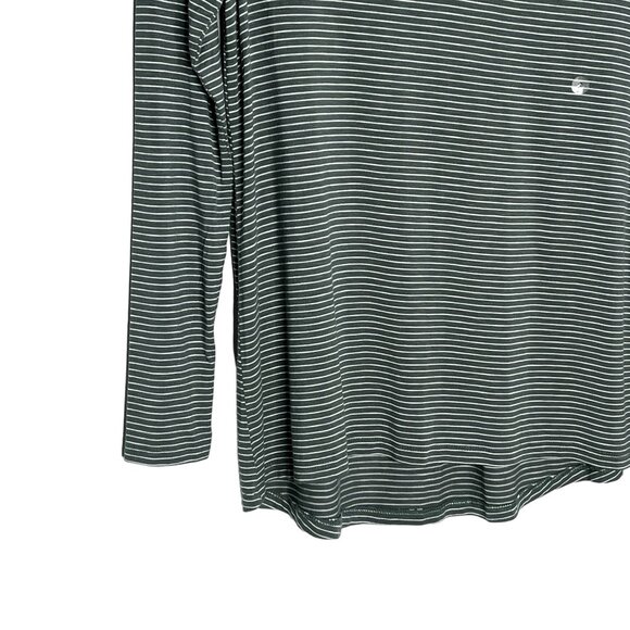 American Eagle Top Womens Small T Shirt Soft Sexy Slub Green Striped Casual Tee - Picture 4 of 11